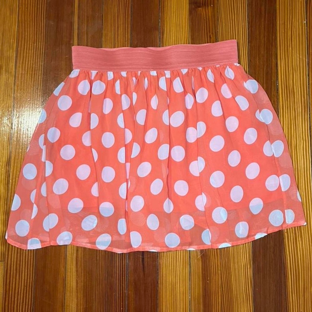 Coral Polka Dot Skirt